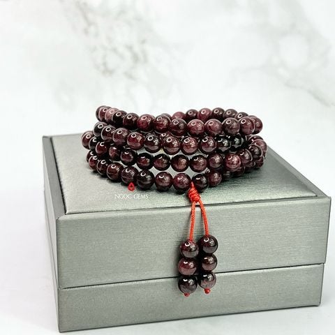 Tràng 108 hạt Garnet B 6mm