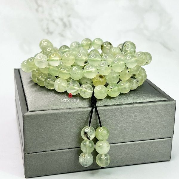 Tràng 108 hạt Prehnite 8mm