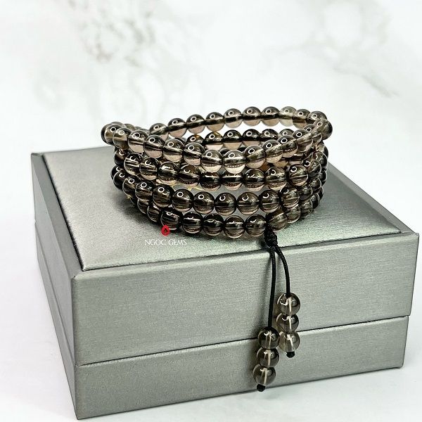 Tràng 108 hạt Thạch Anh Khói 6mm