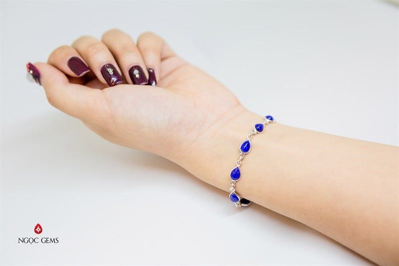 Lắc bạc Lapis Lazuli