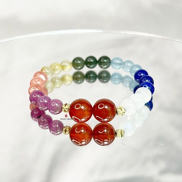 Vòng tay 7 Luân Xa Agate Đỏ - BST Luân Xa