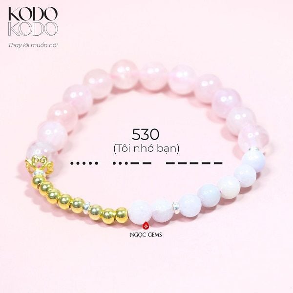 Vòng tay Thạch Anh hồng Madagascar 8mm - 530 - BST Kodo