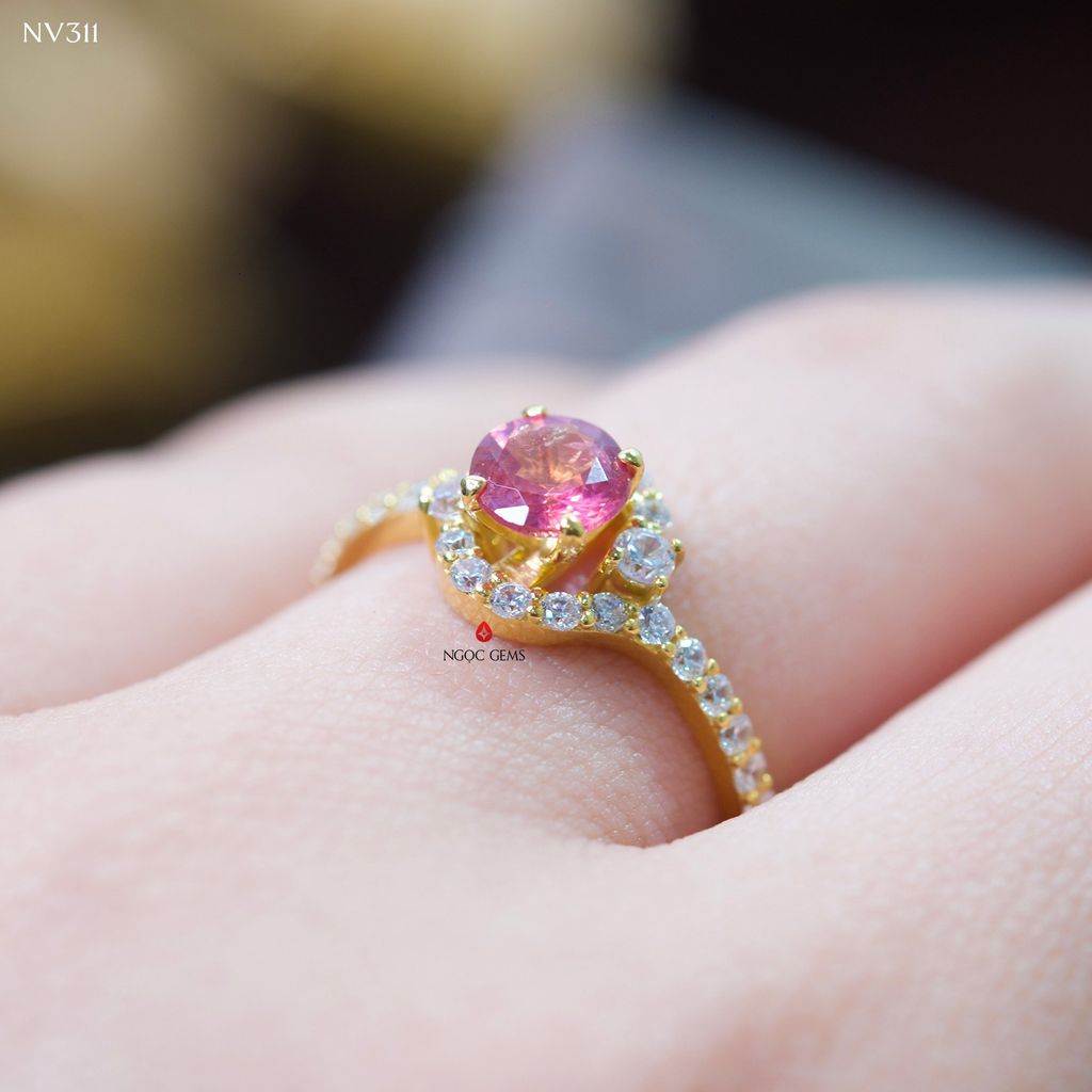 Nhẫn Spinel Hồng - 14K Gold