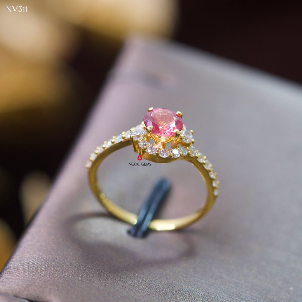 Nhẫn Spinel Hồng - 14K Gold