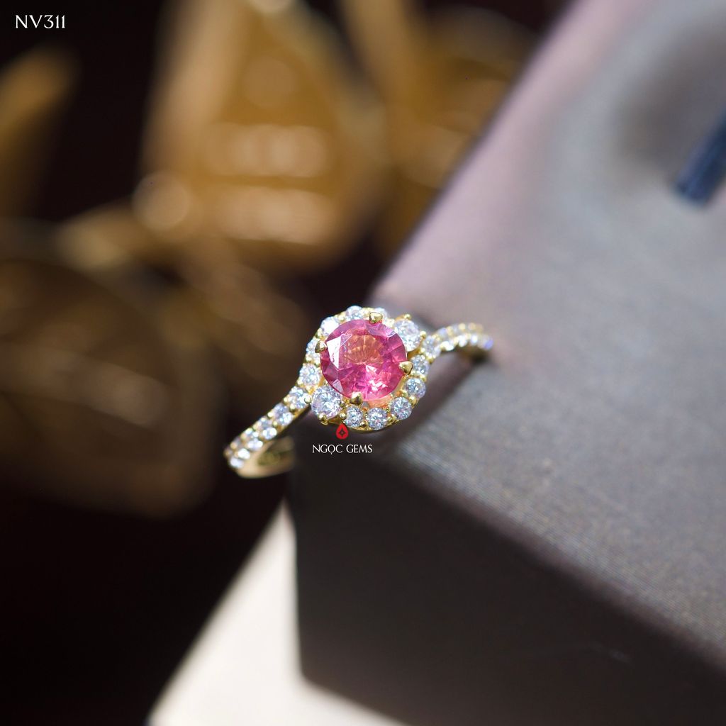 Nhẫn Spinel Hồng - 14K Gold