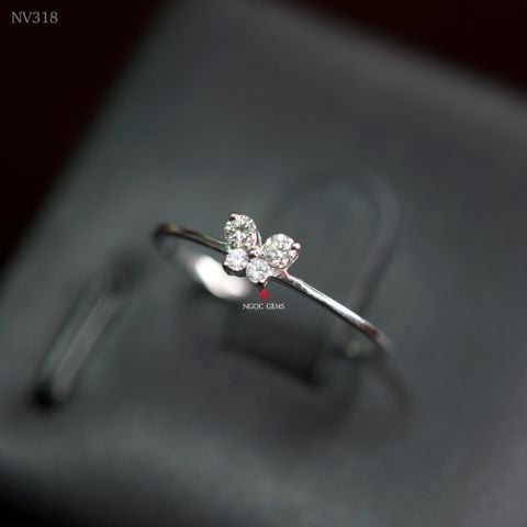 Nhẫn Kim Cương Thiên Nhiên - 18K Whitegold - con bướm/0.121ct