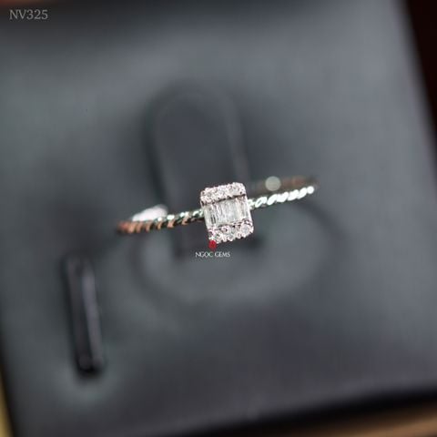 Nhẫn Kim Cương Thiên Nhiên - 18K Whitegold - 0.07ct