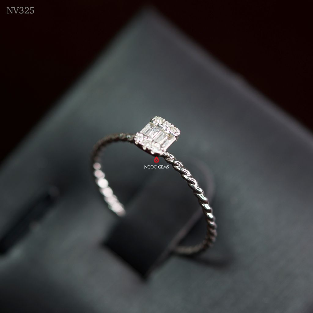 Nhẫn Kim Cương Thiên Nhiên - 18K Whitegold - 0.07ct