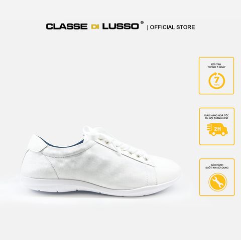 LUSSO - GIÀY THỂ THAO NỮ SNEAKER TRẮNG HỌA TIẾT VÂN NHÁM - S002203CR