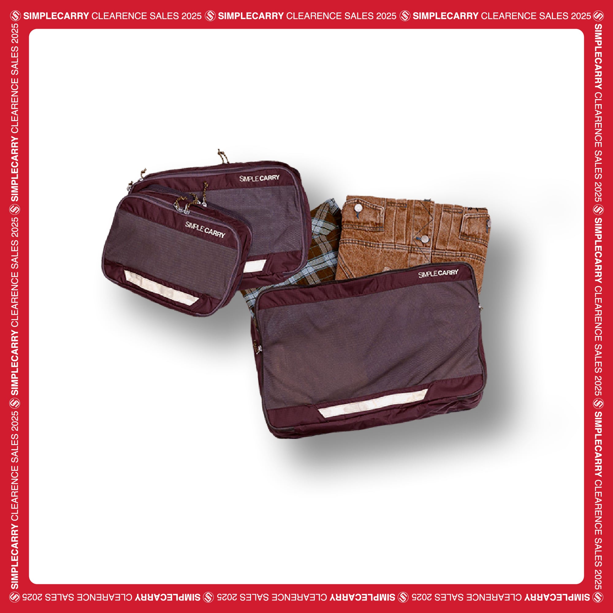 TRAVEL CLOTH CASE S,M,L RED
