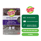 Cước Rửa Chén Siêu Mạnh Scotch Brite 3M 4 miếng/gói