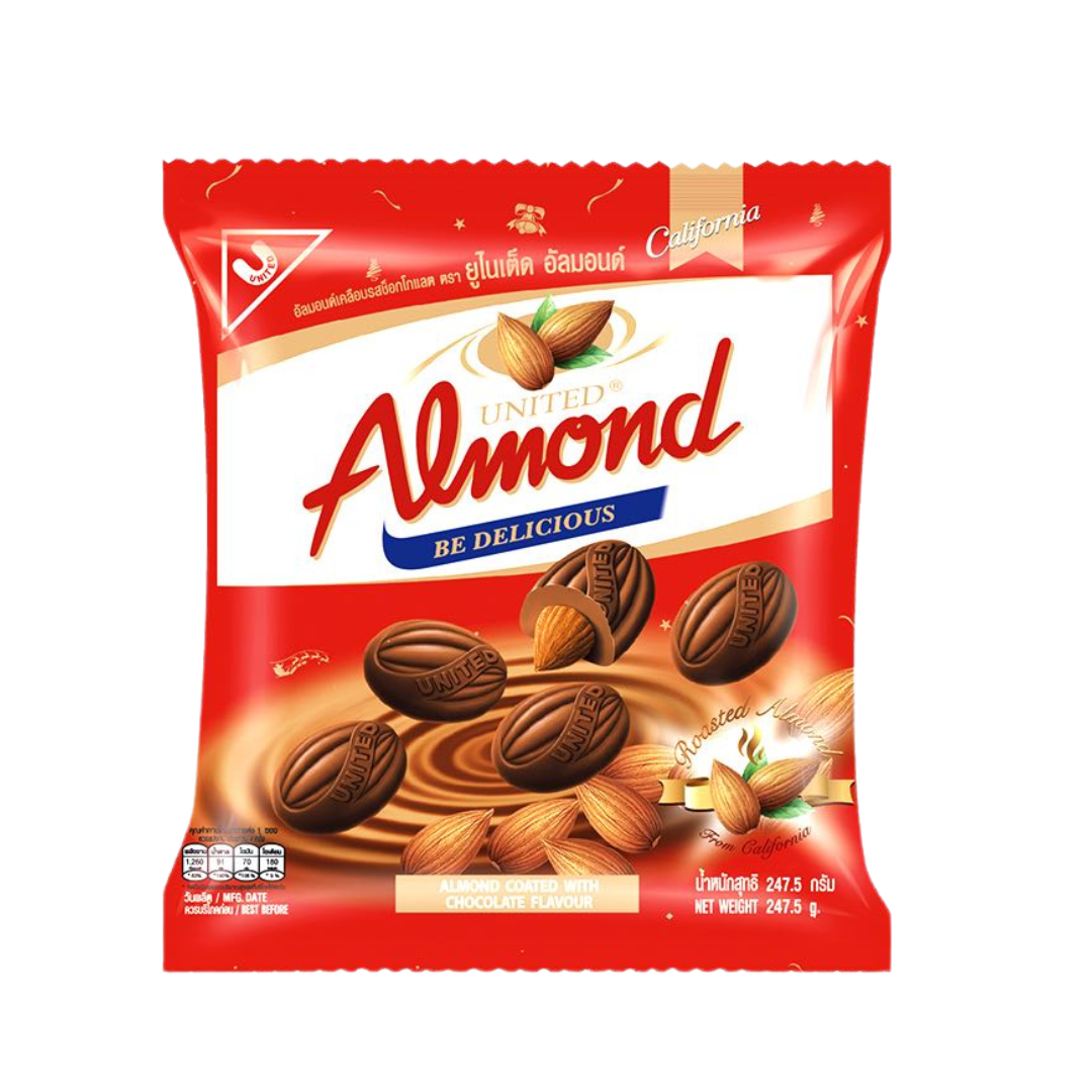 Kẹo United Almond Hạnh Nhân Phủ Chocolate Đen Trắng 247.5g