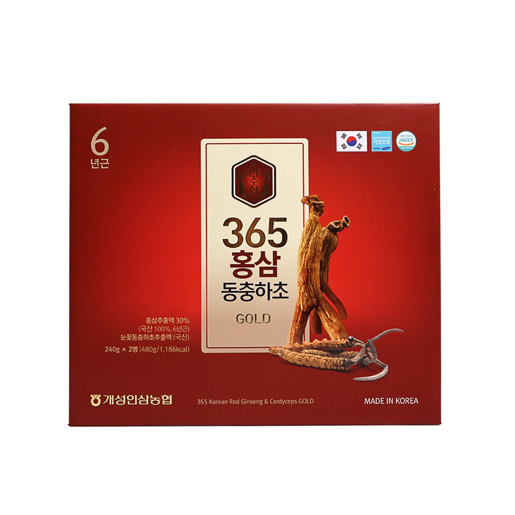 Cao Hồng Sâm & Đông Trùng 365 Gold 240g x 2 lọ (hộp)