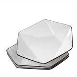 Đĩa Lục Giác Sứ Trắng 8''/20cm