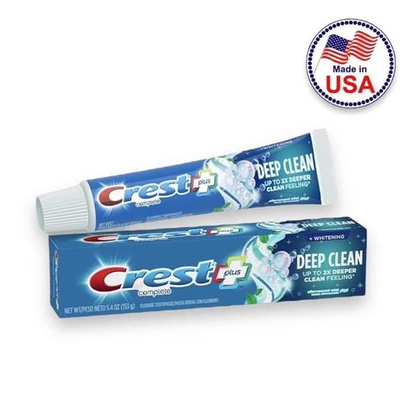 Kem Đánh Răng Crest Trắng Sáng & Sạch Sâu Deep Clean Mỹ 153g