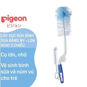 Cây súc rửa bình sữa và núm ty Pigeon tay xoay 2 chiều