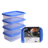 Bộ 4 hộp nhựa chữ nhật Chef trung 600ml