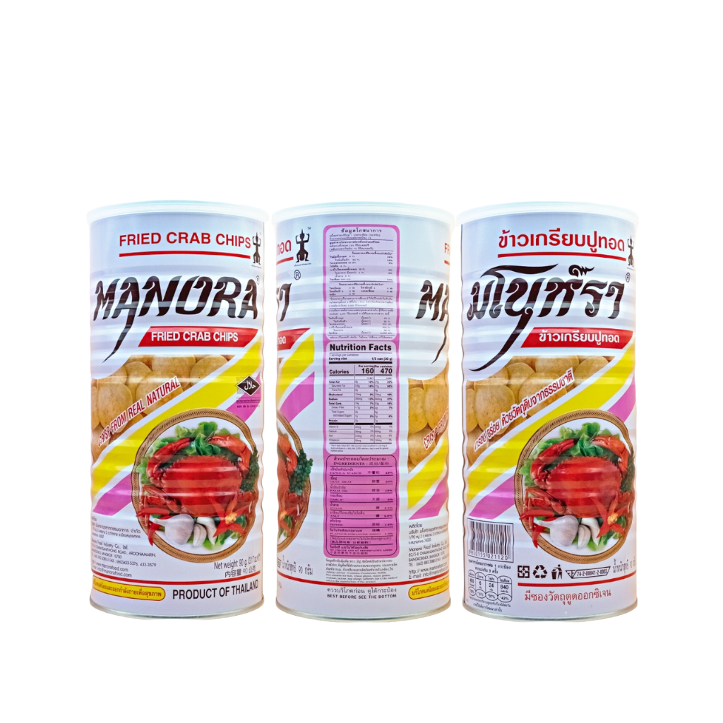 Snack Cua Trắng Manora Thái Lan 90g Dạng Lon