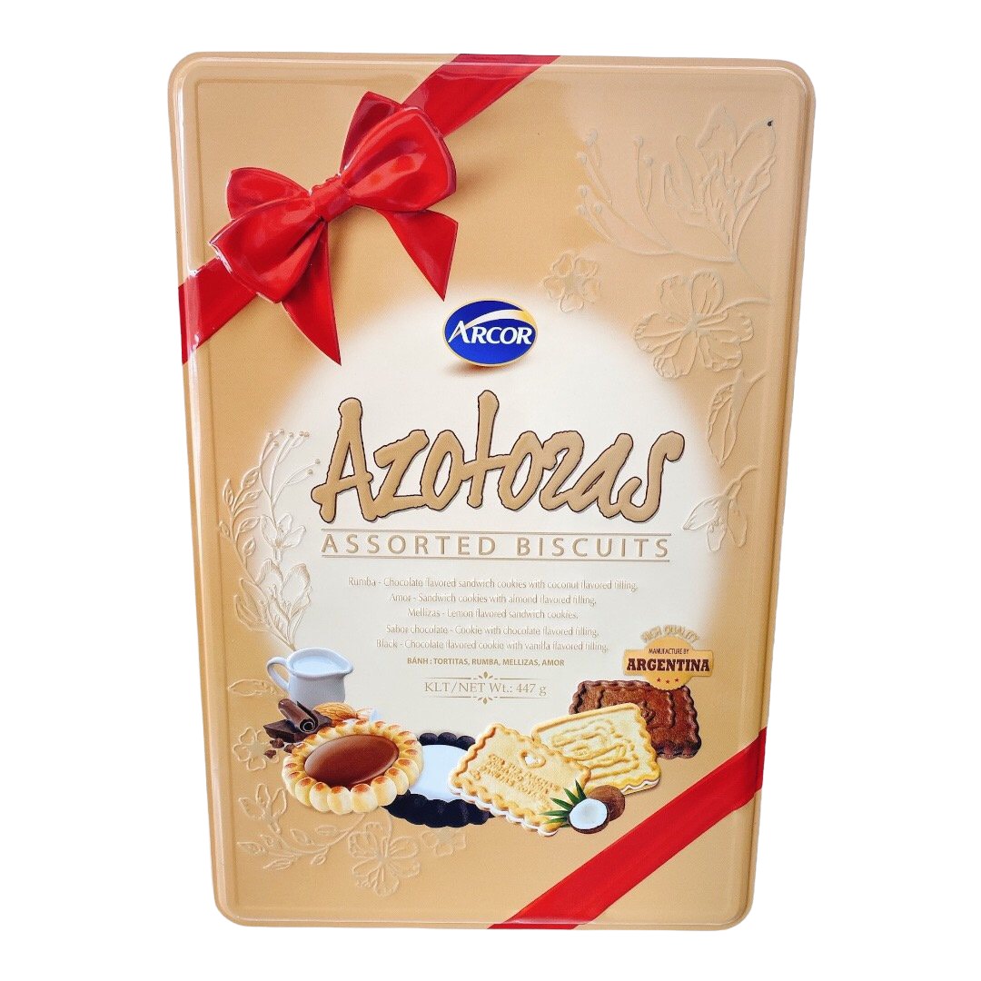 Bánh quy hộp thiếc Argentina - Arcor Azotozas 447g