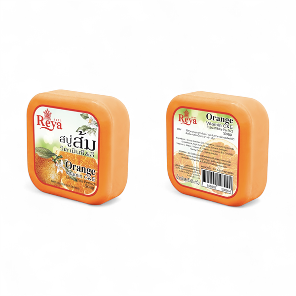 Xà Bông Reya Cam Vitamin C&E Trắng Sáng 65gr
