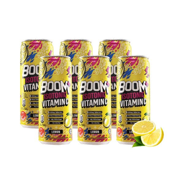 Nước Tăng Lực Boom+ Isotonic Vitamin C Hương Chanh 325ml