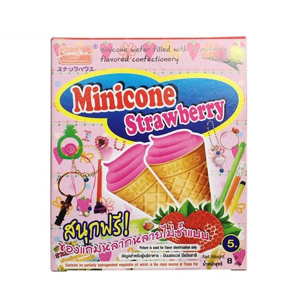 Bánh ốc quế Minicone trái cây 8g - Dâu