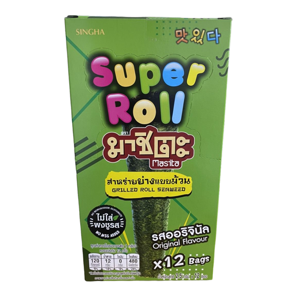 Lốc 12 Rong Biển Sấy Cuộn Super Roll HQ - Vị Truyền Thống