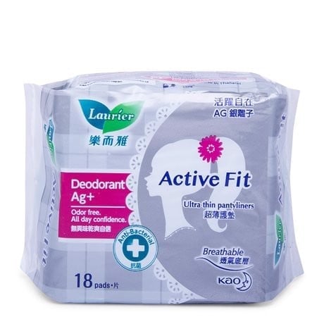 BVS Hàng Ngày Laurier Active Fit Phân Tử Bạc Khử Mùi Kháng Khuẩn 18 miếng