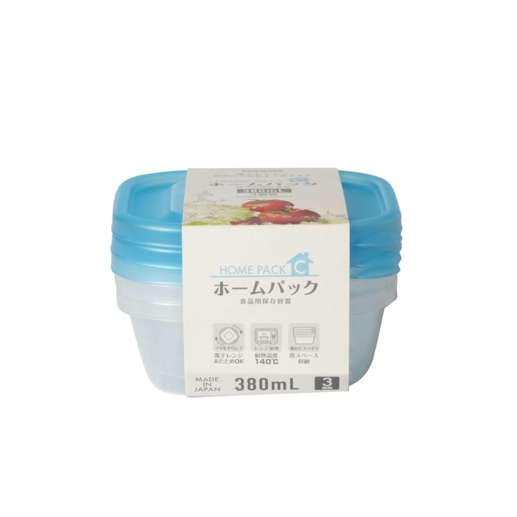 Set 3 Hộp Nhựa 380ml Màu Xanh Nakaya