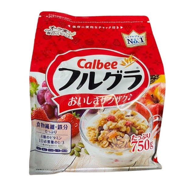 Ngũ Cốc Trái Cây CALBEE Bổ Sung Chất Xơ, Sắt & Vitamin 750g