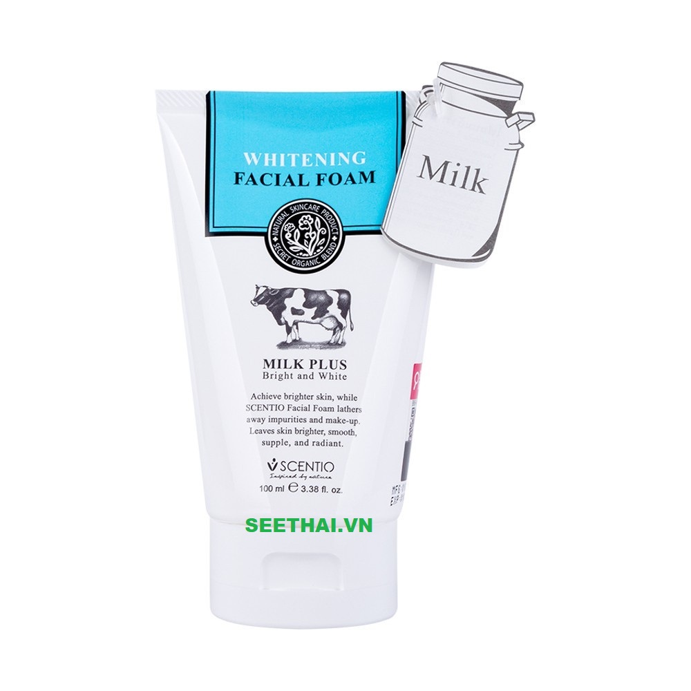 Sữa Rửa Mặt Tạo Bọt Dưỡng Trắng Beauty Buffet Scentio Milk Plus Q10 100ml