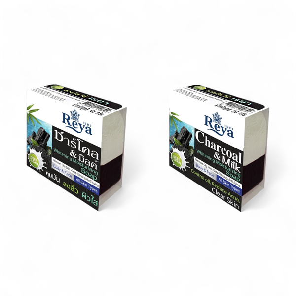 Xà Bông Reya Than Hoạt Tính & Sữa Dưỡng Ẩm Trắng Sáng 153gr