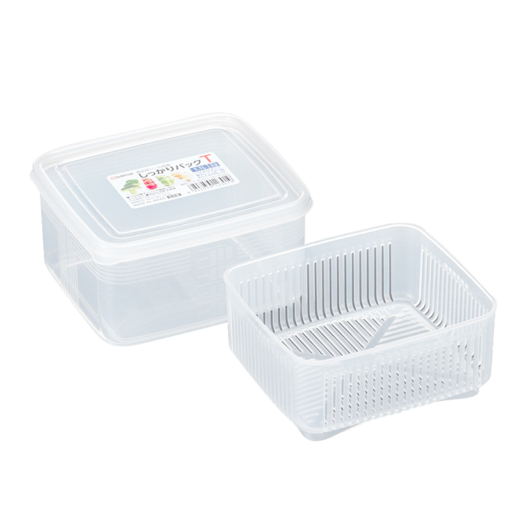 Hộp Đựng Thực Phẩm 2 Lớp 1,1L Nakaya (kèm lớp rổ ráo nước)