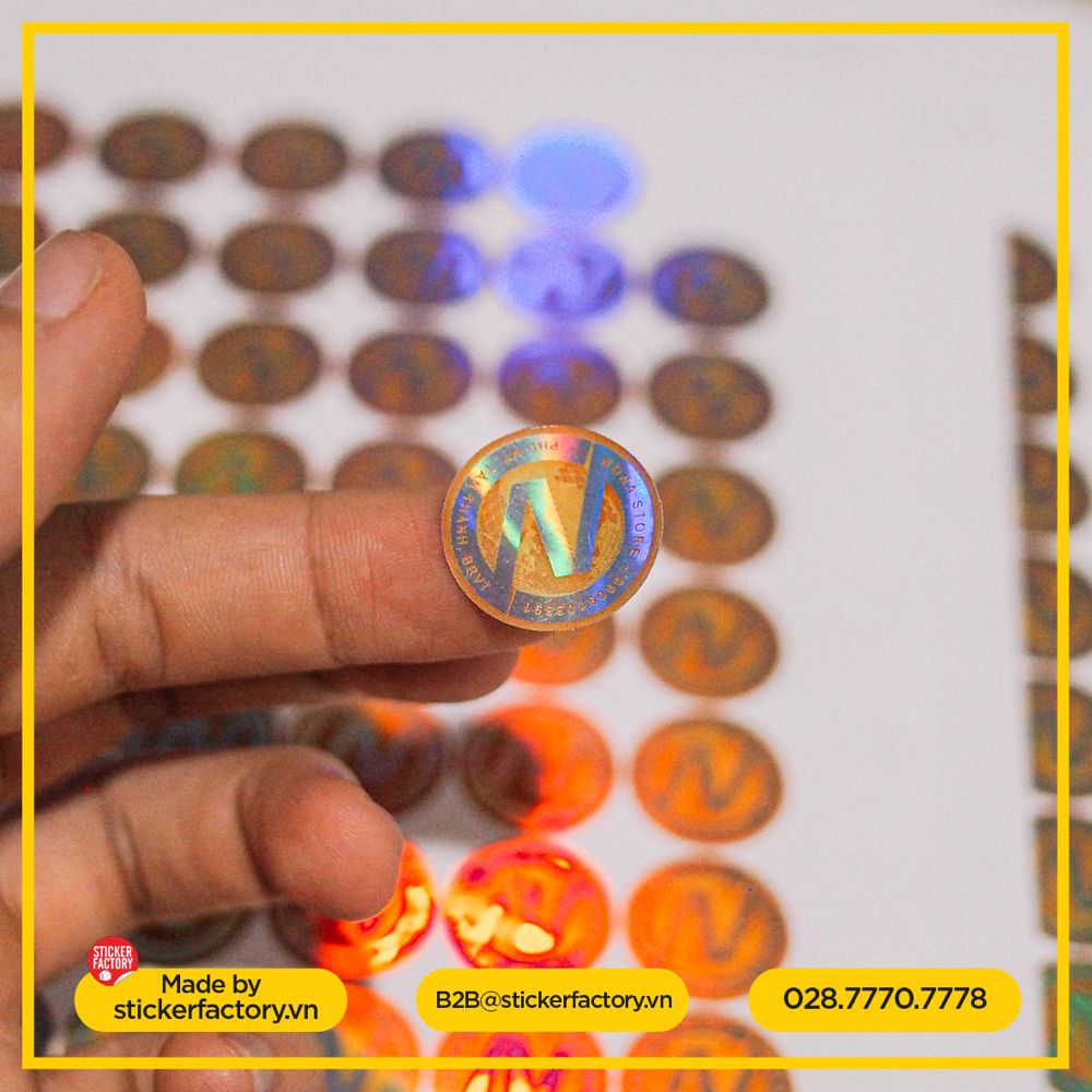 Sticker Hologram bảy màu in theo yêu cầu