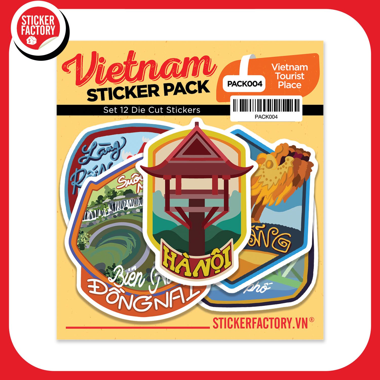 PACK004 Vietnam Tourist Place - Set 12 Die Cut Sticker Pack