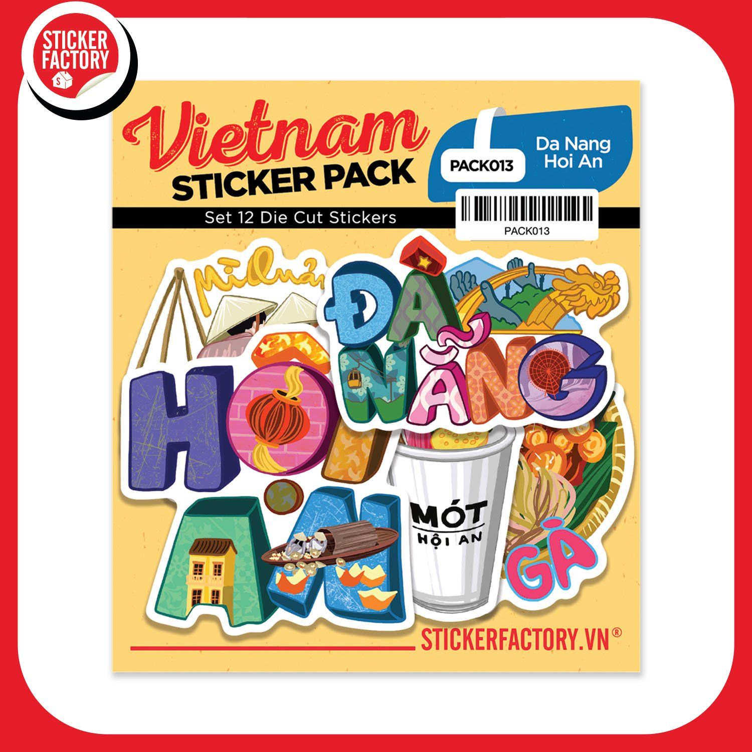 PACK013 Da Nang Hoi An - Set 12 Die Cut Sticker Pack