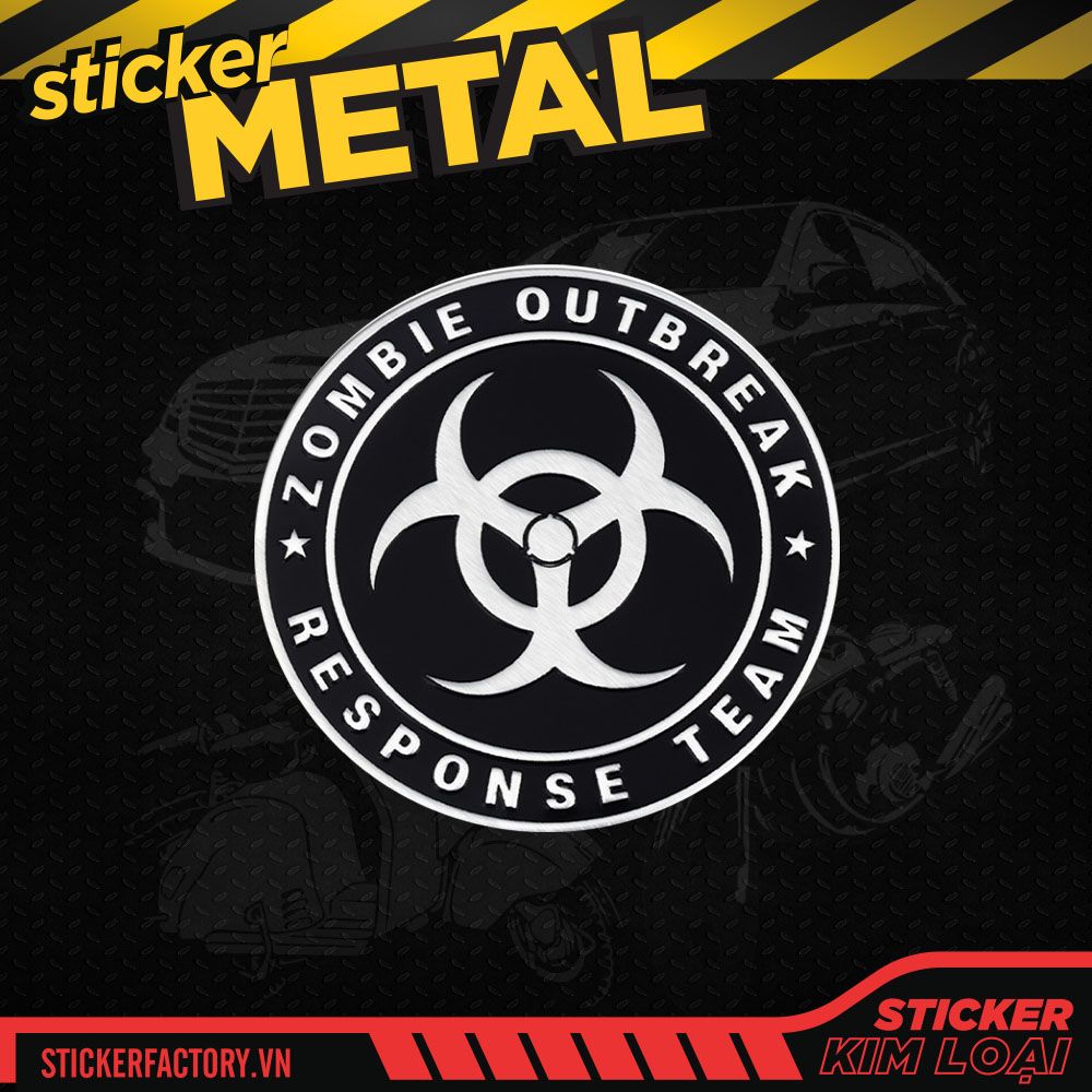 Zombie Outbreak Response Team Round 7cm - Metal Sticker