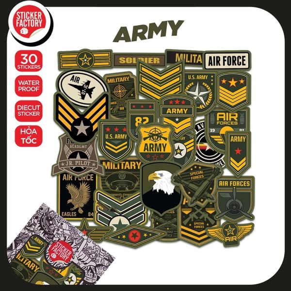  Army - Set 30 sticker hình dán 