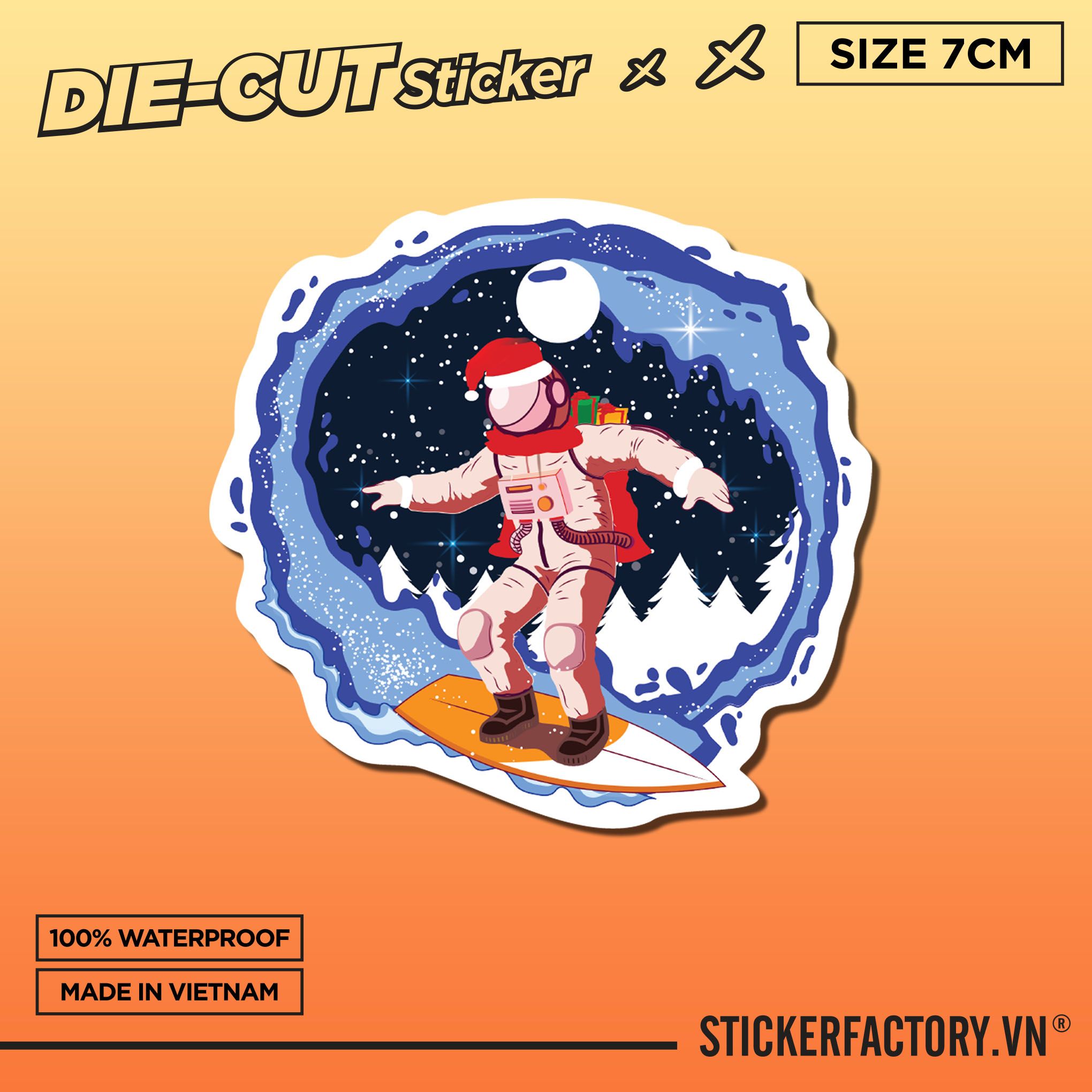 ASTRONAUT XMAS 7cm - Sticker Die-cut hình dán cắt rời