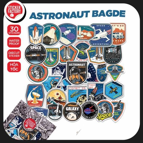  Astronaut Badges - Set 30 sticker hình dán 