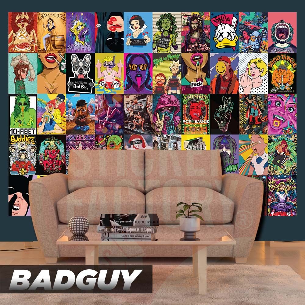 BAD GUY - Set 50 Poster A4 dán tường trang trí