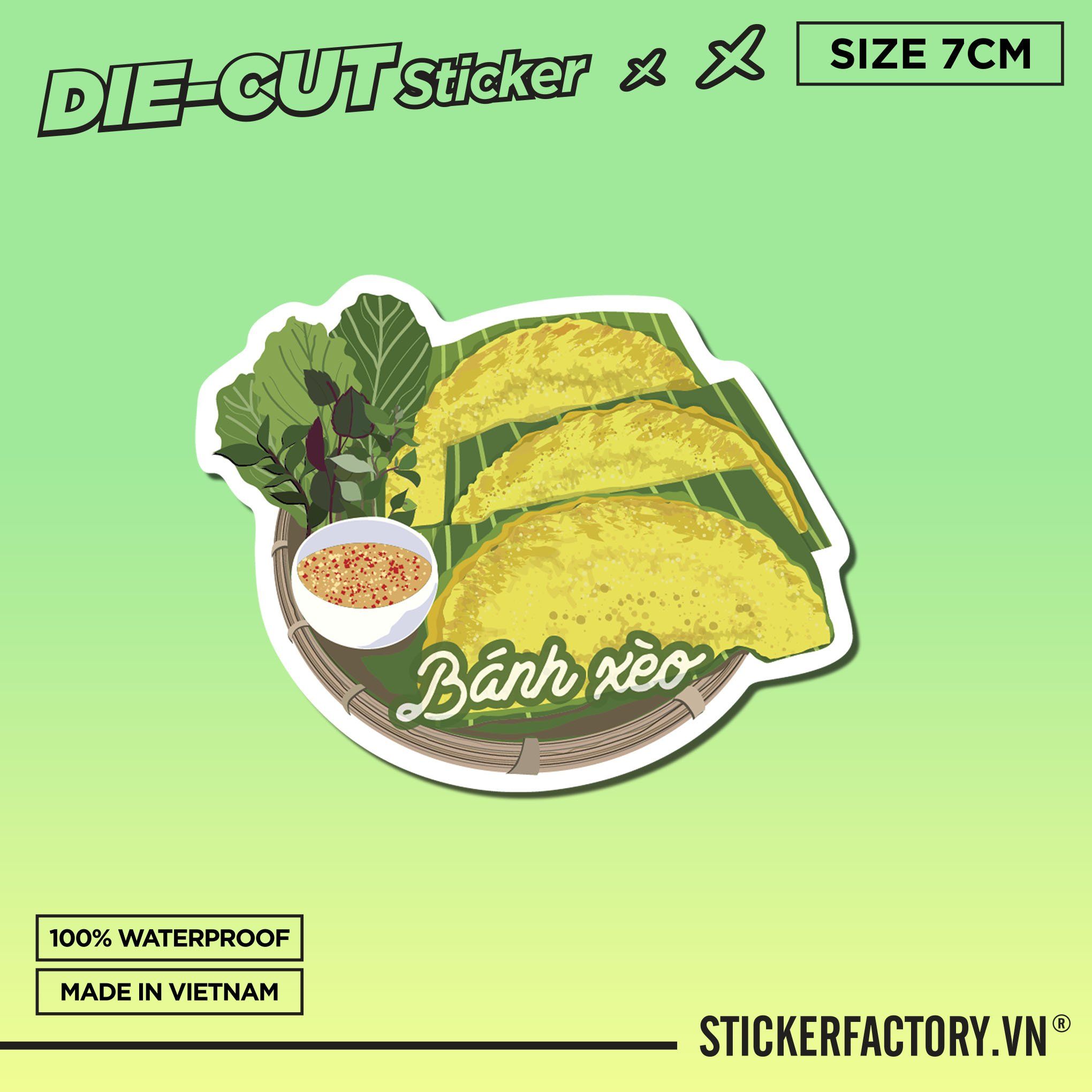 BÁNH XÈO 7cm - Sticker Die-cut hình dán cắt rời