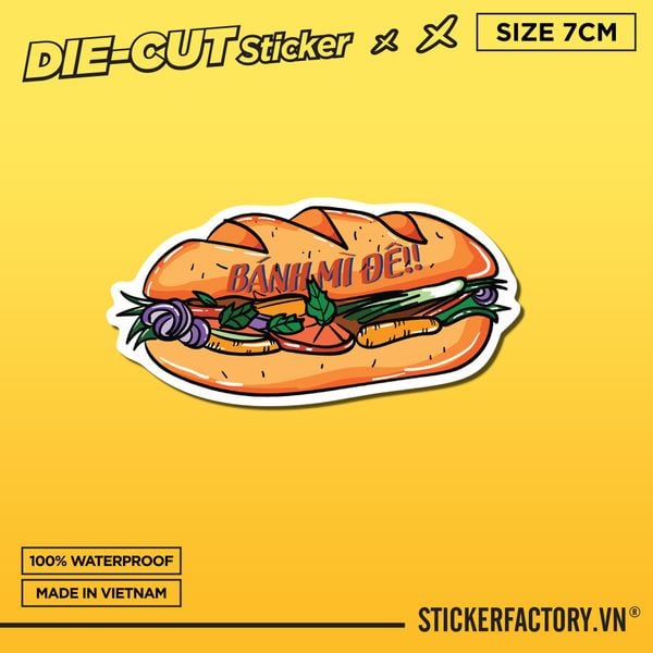  BÁNH MÌ ĐÊ 7cm - Sticker Die-cut hình dán cắt rời 
