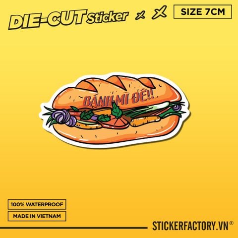  BÁNH MÌ ĐÊ 7cm - Sticker Die-cut hình dán cắt rời 
