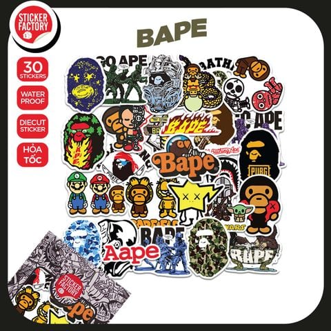  Bape - Set 30 sticker hình dán 