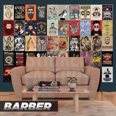  BARBER - Set 50 Poster A4 dán tường trang trí 