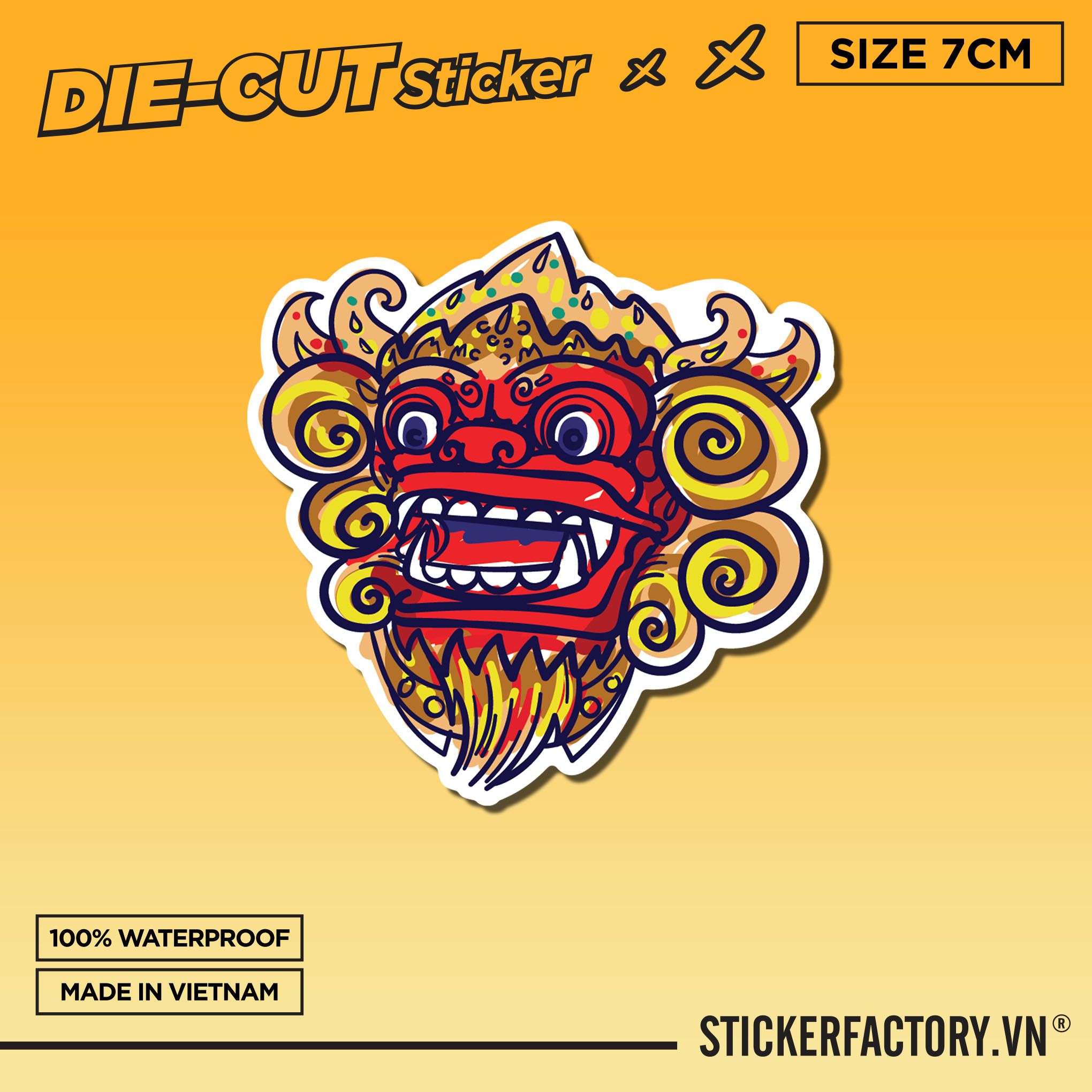 BARONG BALI MASK 7cm - Sticker Die-cut hình dán cắt rời