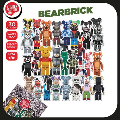 Bearbrick - Set 30 sticker hình dán 