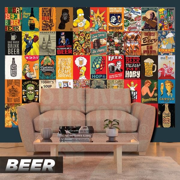  BEER - Set 50 Poster A4 dán tường trang trí 
