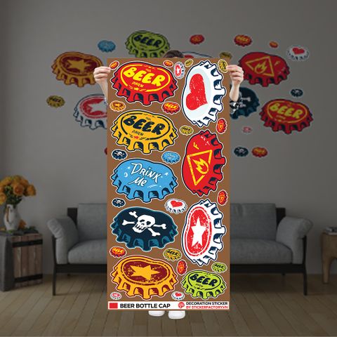  BEER BOTTLE CAP - Decoration Sticker 